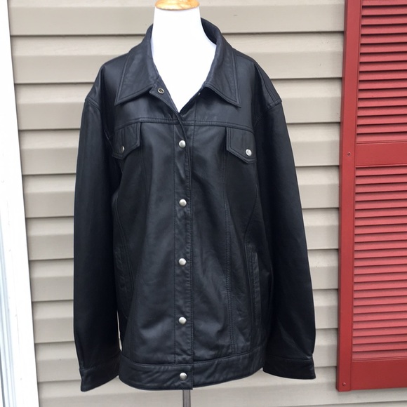 Denim & Co. Jackets & Blazers - Denim& Co. women’s black leather Moto jacket